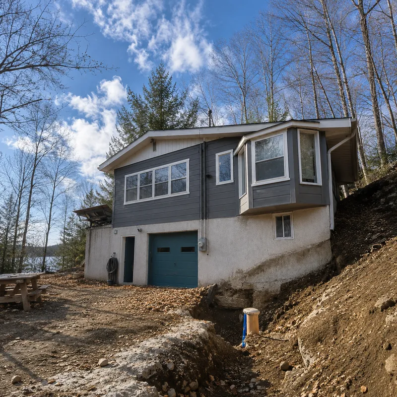 Le même chalet repeint en gris après les travaux